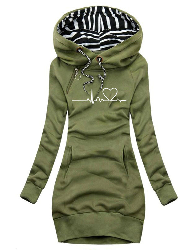 Heart Print Women's Hoodie Top Heart Print Women's Hoodie Top